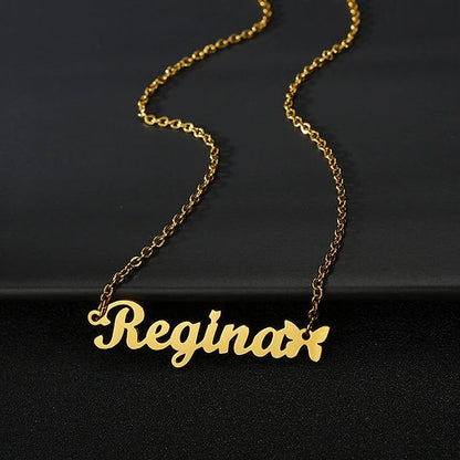 Name Pendent with Butterfly
