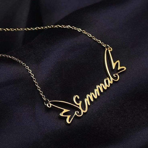 Name Necklace with Wings