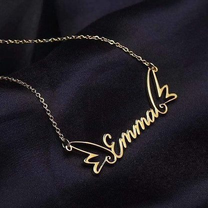 Name Necklace with Wings