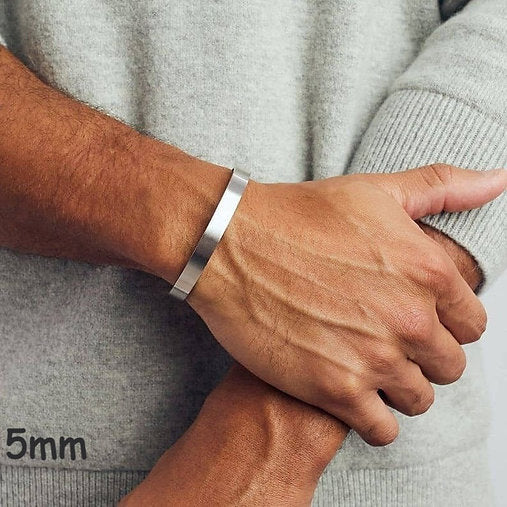 Pure Silver Hand Cuff- Engraved