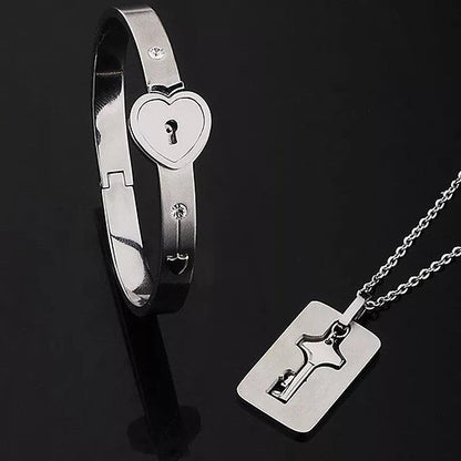 Lock & Key Couple Braclet Chain