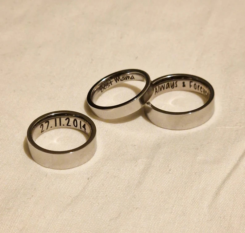 Couple  Silver Ring Customized | 92.5 Pure Silver Name Ring