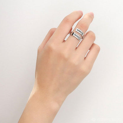Double name Engraved Ring