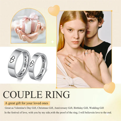 Couple  Silver Ring Customized | 92.5 Pure Silver Name Ring