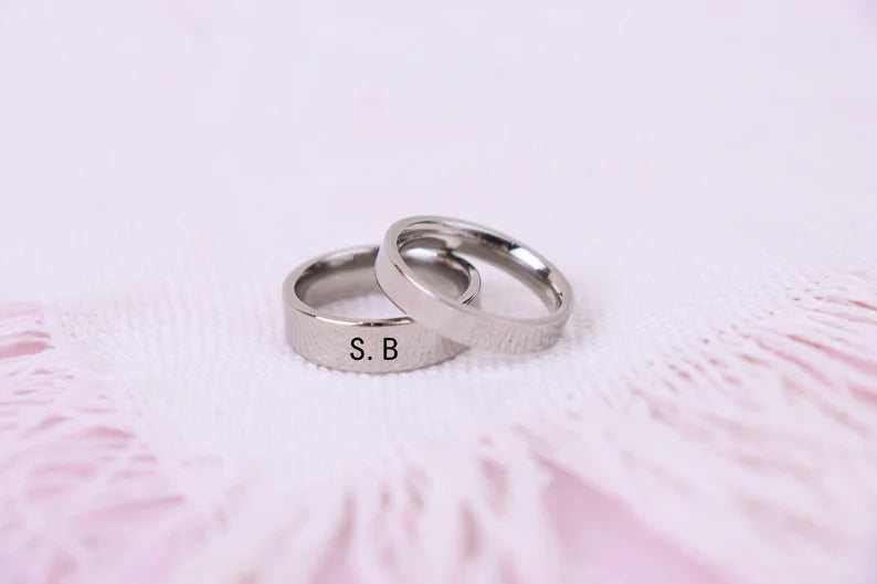 Couple  Silver Ring Customized | 92.5 Pure Silver Name Ring
