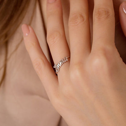 Silver Ring Customized | 92.5 Pure Silver Name Ring