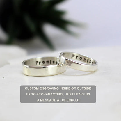 Couple  Silver Ring Customized | 92.5 Pure Silver Name Ring