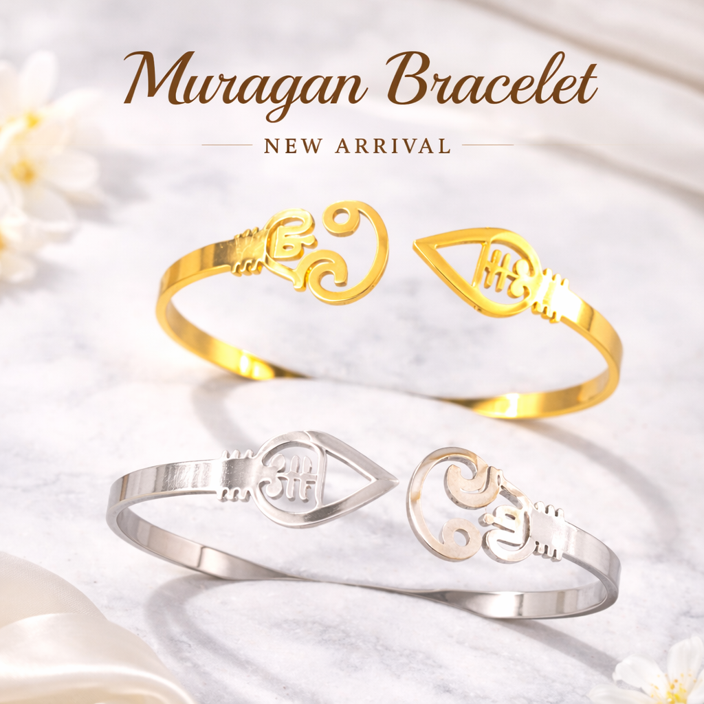 Murugan Om Open Cuff Bracelet – Divine Spiritual Kada