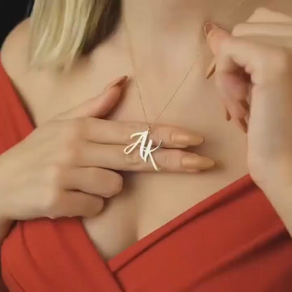 Initial Name Necklace | Couple Initial Necklace
